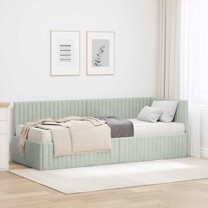 Struttura Letto Angolare con Materasso 2 pcs Grigio chiaro 3393798