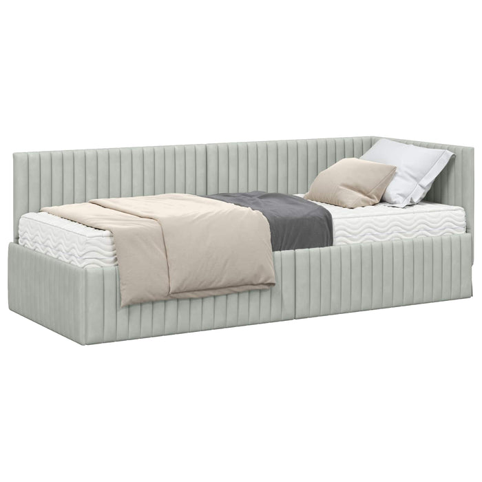 Struttura Letto Angolare con Materasso 2 pcs Grigio chiaro 3393798