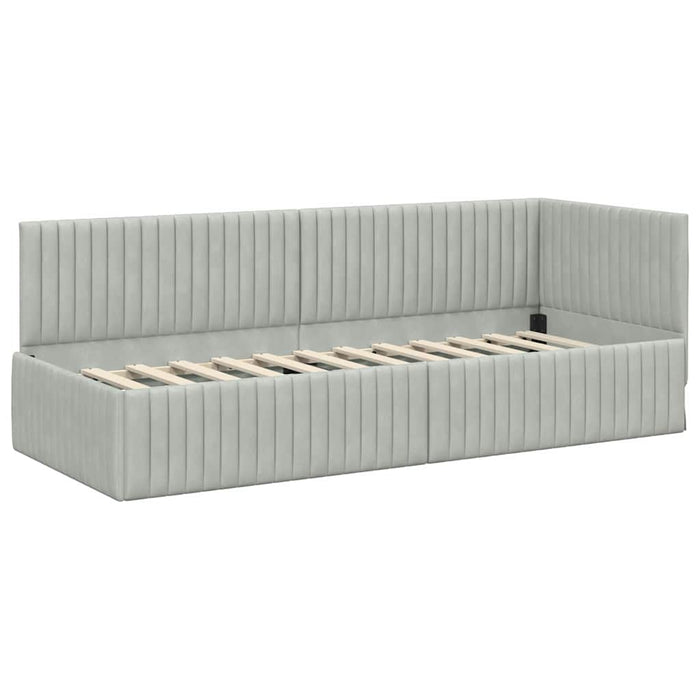 Struttura Letto Angolare con Materasso 2 pcs Grigio chiaro 3393798