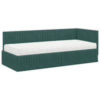 Struttura Letto Angolare con Materasso 2 pcs Verde Velluto 3393800