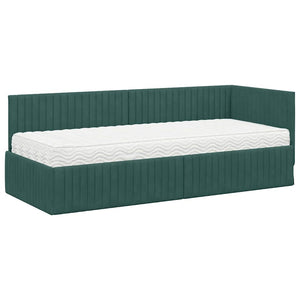 Struttura Letto Angolare con Materasso 2 pcs Verde Velluto 3393800