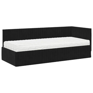 Struttura Letto Angolare con Materasso 2 pcs Nero Velluto 3393803