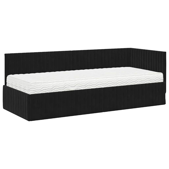 Struttura Letto Angolare con Materasso 2 pcs Nero Velluto 3393803