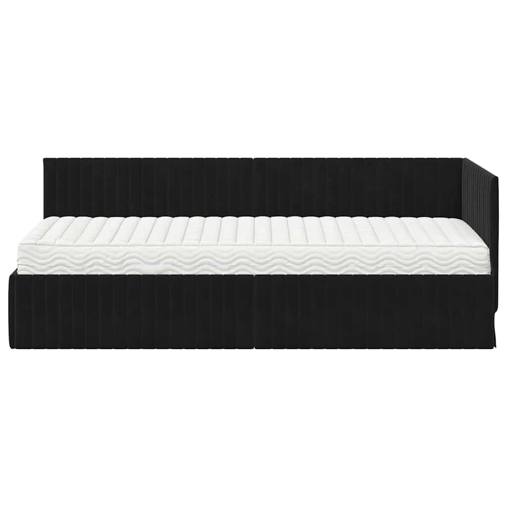 Struttura Letto Angolare con Materasso 2 pcs Nero Velluto 3393803