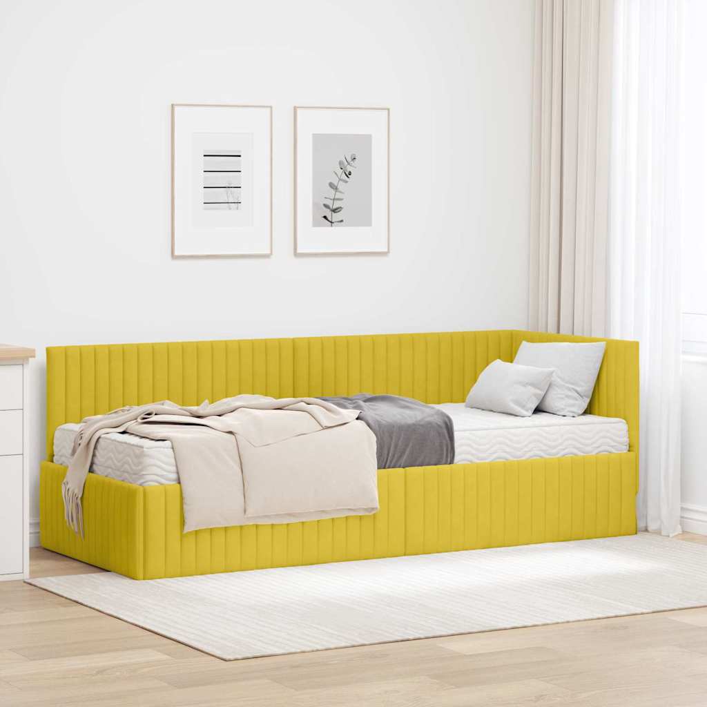 Struttura Letto Angolare con Materasso 2 pcs Giallo Velluto 3393804