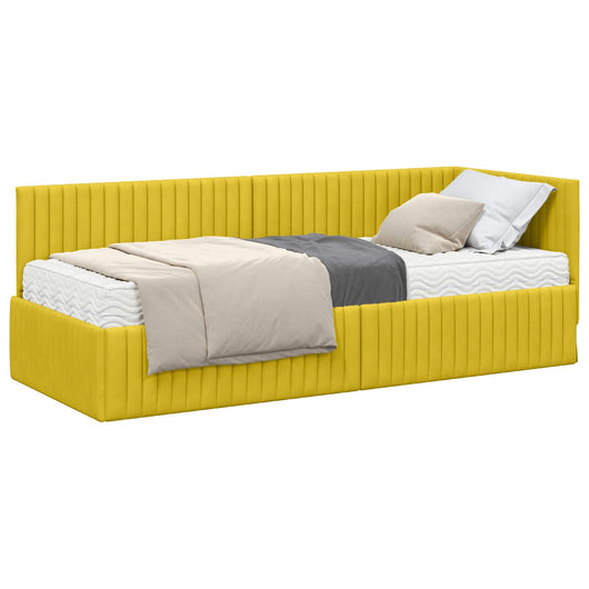 Struttura Letto Angolare con Materasso 2 pcs Giallo Velluto 3393804