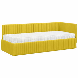 Struttura Letto Angolare con Materasso 2 pcs Giallo Velluto 3393804