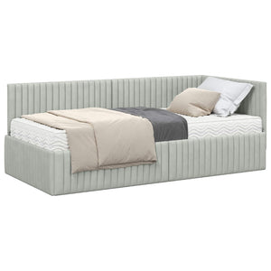 Struttura Letto Angolare con Materasso 2 pcs Grigio chiaro 3393808
