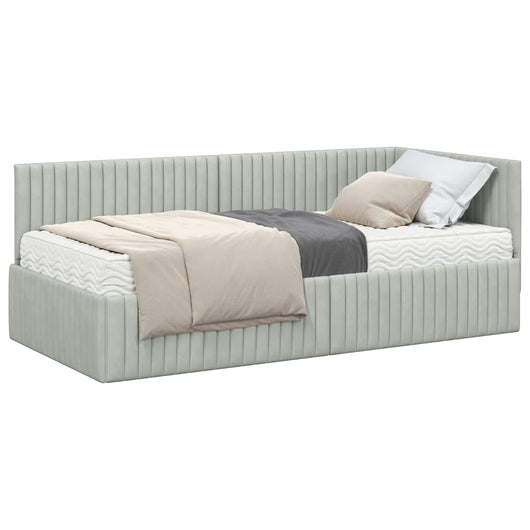 Struttura Letto Angolare con Materasso 2 pcs Grigio chiaro 3393808
