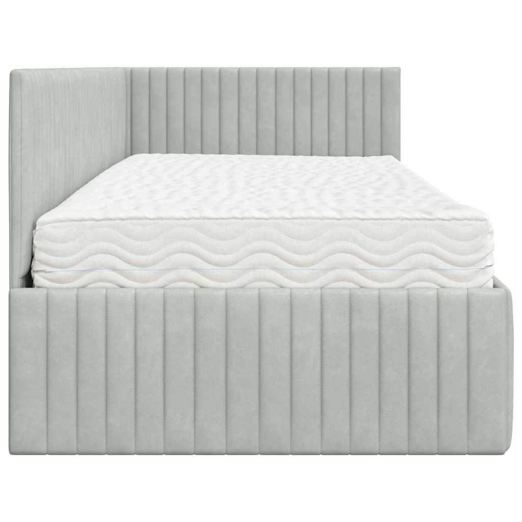 Struttura Letto Angolare con Materasso 2 pcs Grigio chiaro 3393808