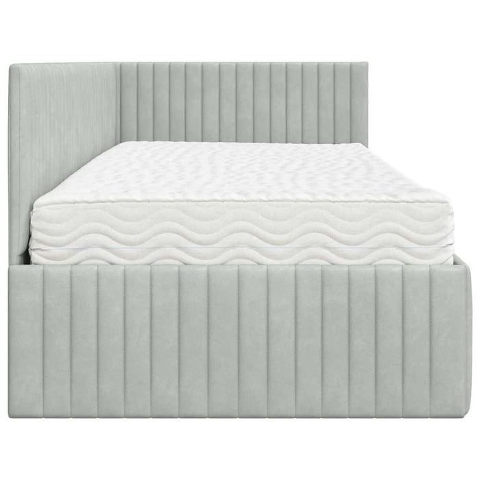 Struttura Letto Angolare con Materasso 2 pcs Grigio chiaro 3393808