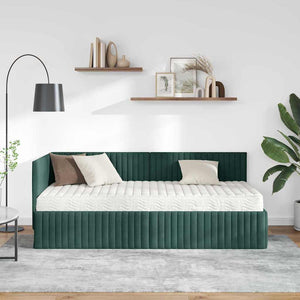 Struttura Letto Angolare con Materasso 2 pcs Verde Velluto 3393810