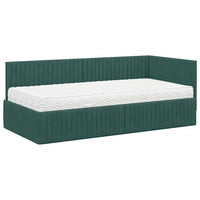 Struttura Letto Angolare con Materasso 2 pcs Verde Velluto 3393810