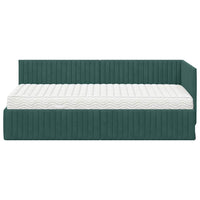 Struttura Letto Angolare con Materasso 2 pcs Verde Velluto 3393810