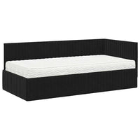 Struttura Letto Angolare con Materasso 2 pcs Nero Velluto 3393813