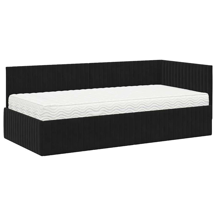 Struttura Letto Angolare con Materasso 2 pcs Nero Velluto 3393813