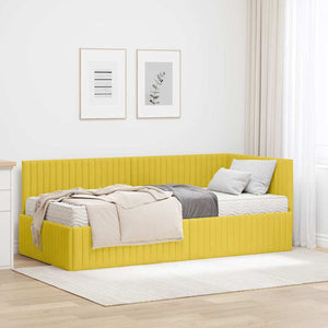 Struttura Letto Angolare con Materasso 2 pcs Giallo Velluto 3393814