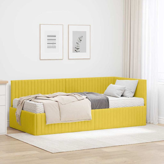 Struttura Letto Angolare con Materasso 2 pcs Giallo Velluto 3393814