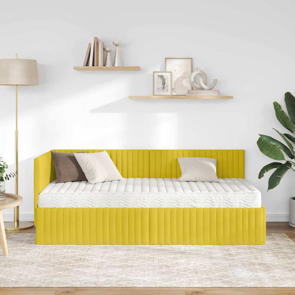 Struttura Letto Angolare con Materasso 2 pcs Giallo Velluto 3393814