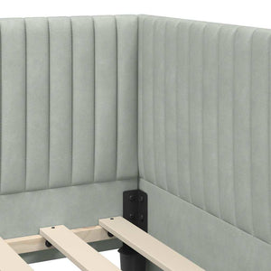 Struttura Letto Angolare con Materasso 2 pcs Grigio chiaro 3393818