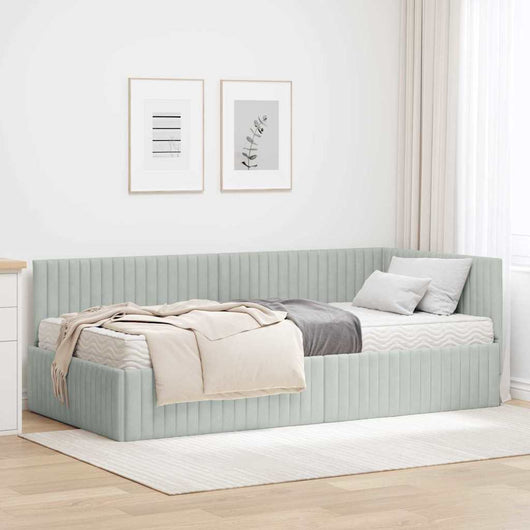 Struttura Letto Angolare con Materasso 2 pcs Grigio chiaro 3393818