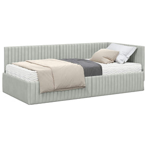 Struttura Letto Angolare con Materasso 2 pcs Grigio chiaro 3393818