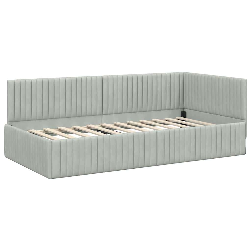 Struttura Letto Angolare con Materasso 2 pcs Grigio chiaro 3393818