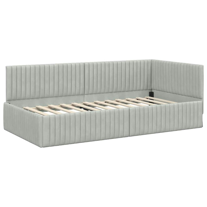 Struttura Letto Angolare con Materasso 2 pcs Grigio chiaro 3393818