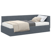 Struttura Letto Angolare con Materasso 2 pcs Grigio Velluto 3393819