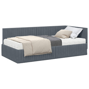 Struttura Letto Angolare con Materasso 2 pcs Grigio Velluto 3393819