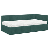 Struttura Letto Angolare con Materasso 2 pcs Verde Velluto 3393820