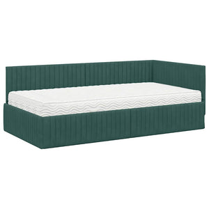Struttura Letto Angolare con Materasso 2 pcs Verde Velluto 3393820
