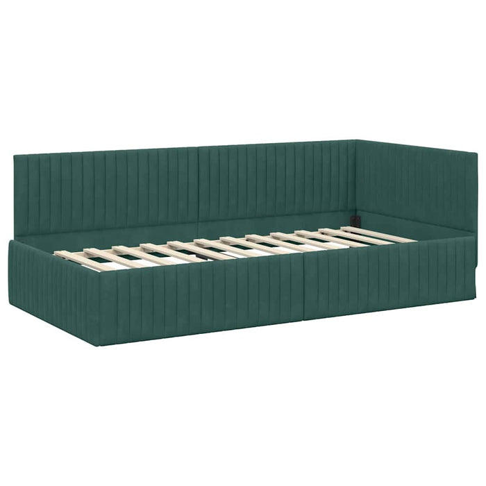 Struttura Letto Angolare con Materasso 2 pcs Verde Velluto 3393830