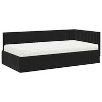Struttura Letto Angolare con Materasso 2 pcs Nero Velluto 3393833
