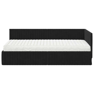 Struttura Letto Angolare con Materasso 2 pcs Nero Velluto 3393833