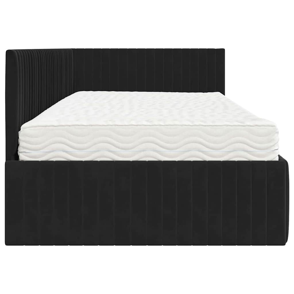 Struttura Letto Angolare con Materasso 2 pcs Nero Velluto 3393833