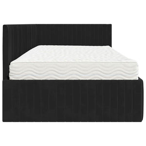 Struttura Letto Angolare con Materasso 2 pcs Nero Velluto 3393833