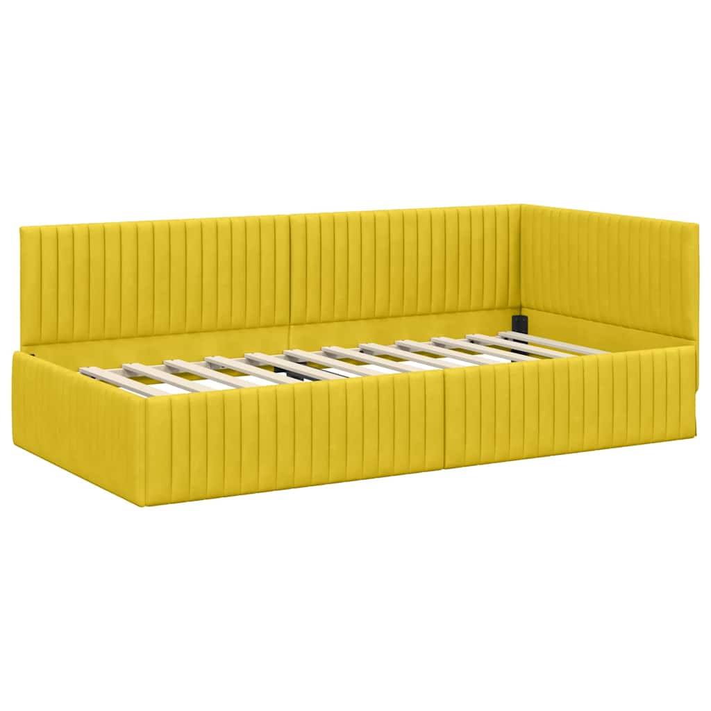 Struttura Letto Angolare con Materasso 2 pcs Giallo Velluto 3393834