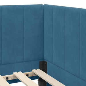 vidaXL Cornice del letto ad angolo Blu 80 x 200 cm Velluto