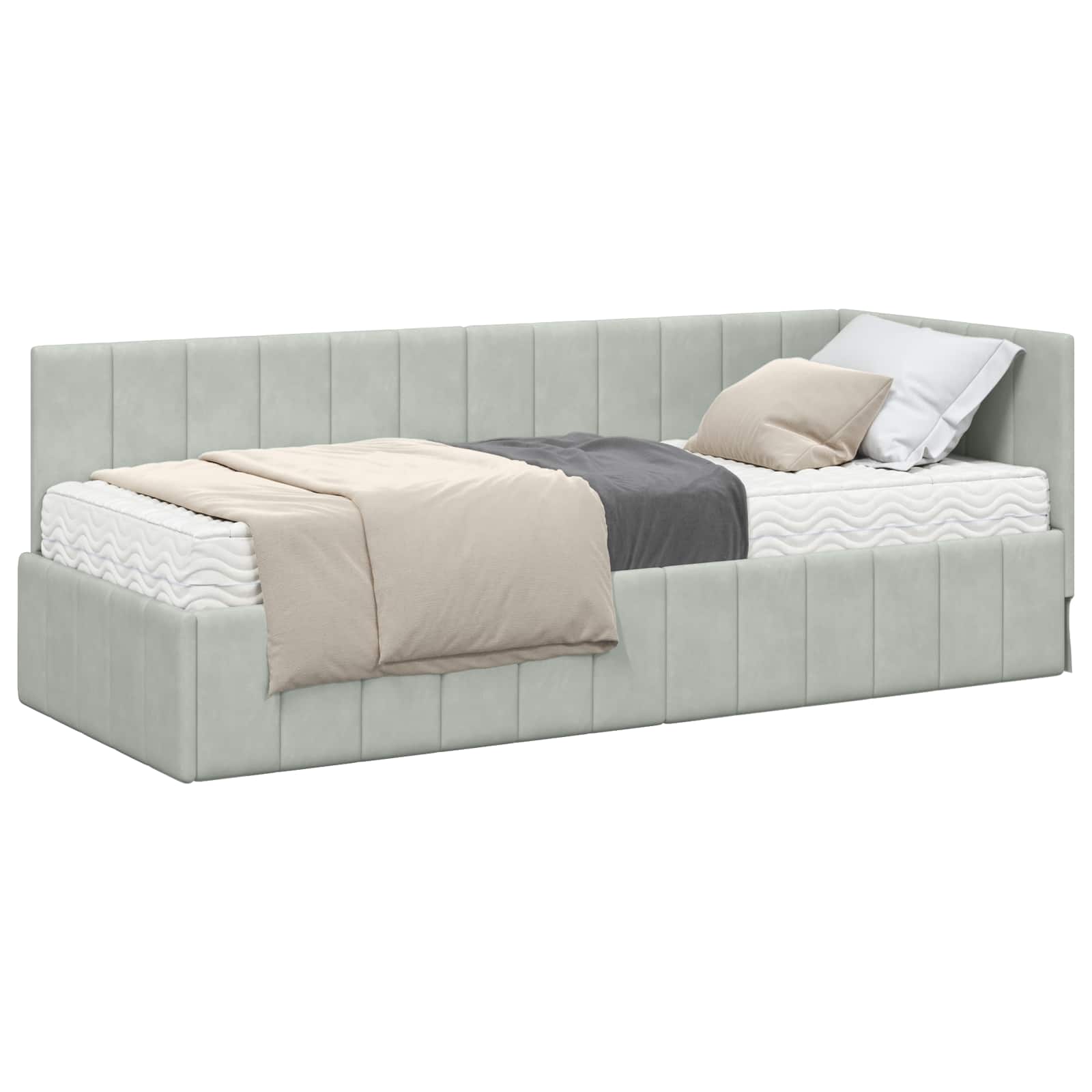 Struttura Letto Angolare con Materasso 2 pcs Grigio chiaro 3393838