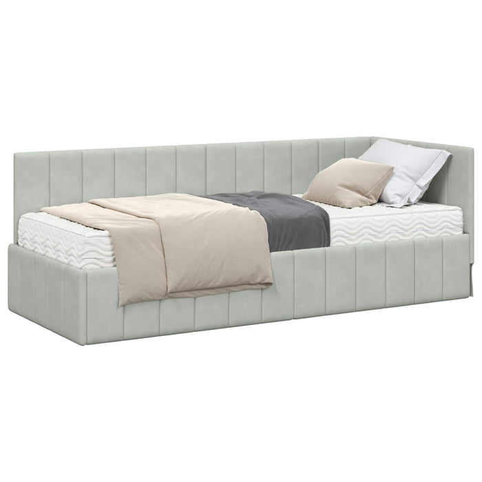 Struttura Letto Angolare con Materasso 2 pcs Grigio chiaro 3393838