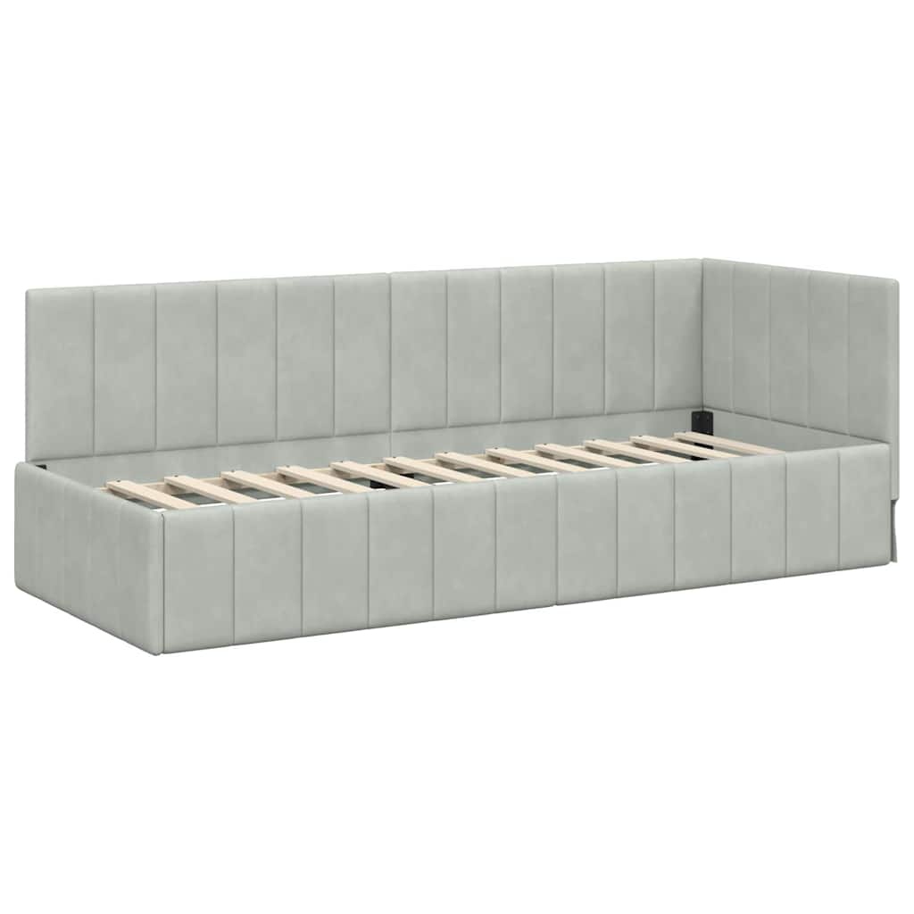 Struttura Letto Angolare con Materasso 2 pcs Grigio chiaro 3393838