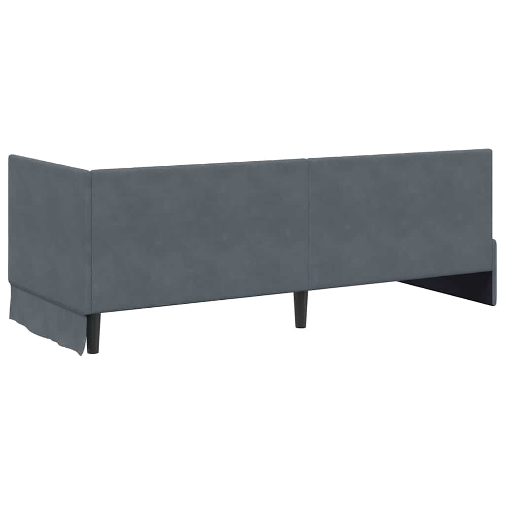 vidaXL Cornice del letto ad angolo Grigio scuro 80 x 200 cm Velluto