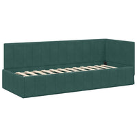 vidaXL Cornice del letto ad angolo Verde scuro 80 x 200 cm Velluto