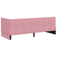 vidaXL Cornice del letto ad angolo Rosa 80 x 200 cm Velluto