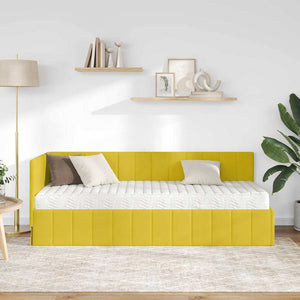 vidaXL Cornice del letto ad angolo Giallo 80 x 200 cm Velluto
