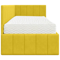 Struttura Letto Angolare con Materasso 2 pz-Giroletto con materasso Giallo Velluto 999358