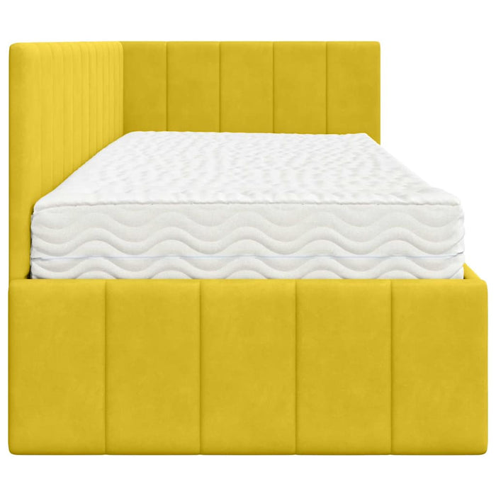 Struttura Letto Angolare con Materasso 2 pz-Giroletto con materasso Giallo Velluto 999358