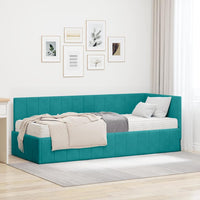 Struttura Letto Angolare con Materasso 2 pcs Turchese Velluto 3393846