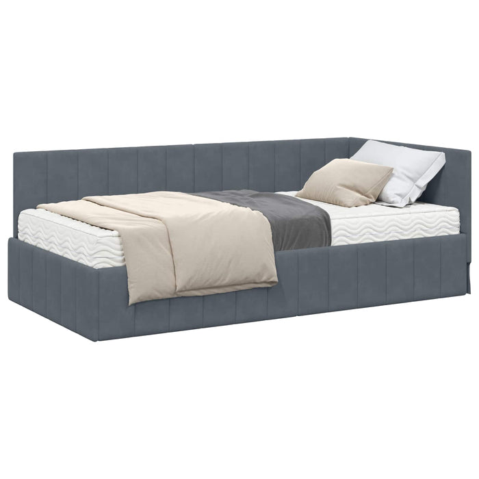 Struttura Letto Angolare con Materasso 2 pcs Grigio Velluto 3393849